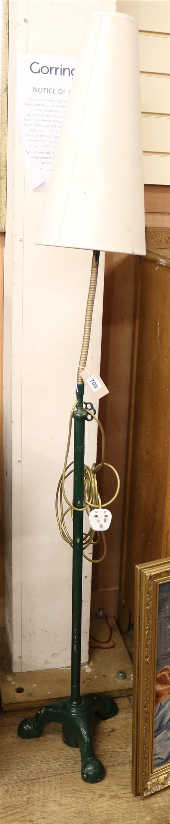 An iron standard lamp H.173cm